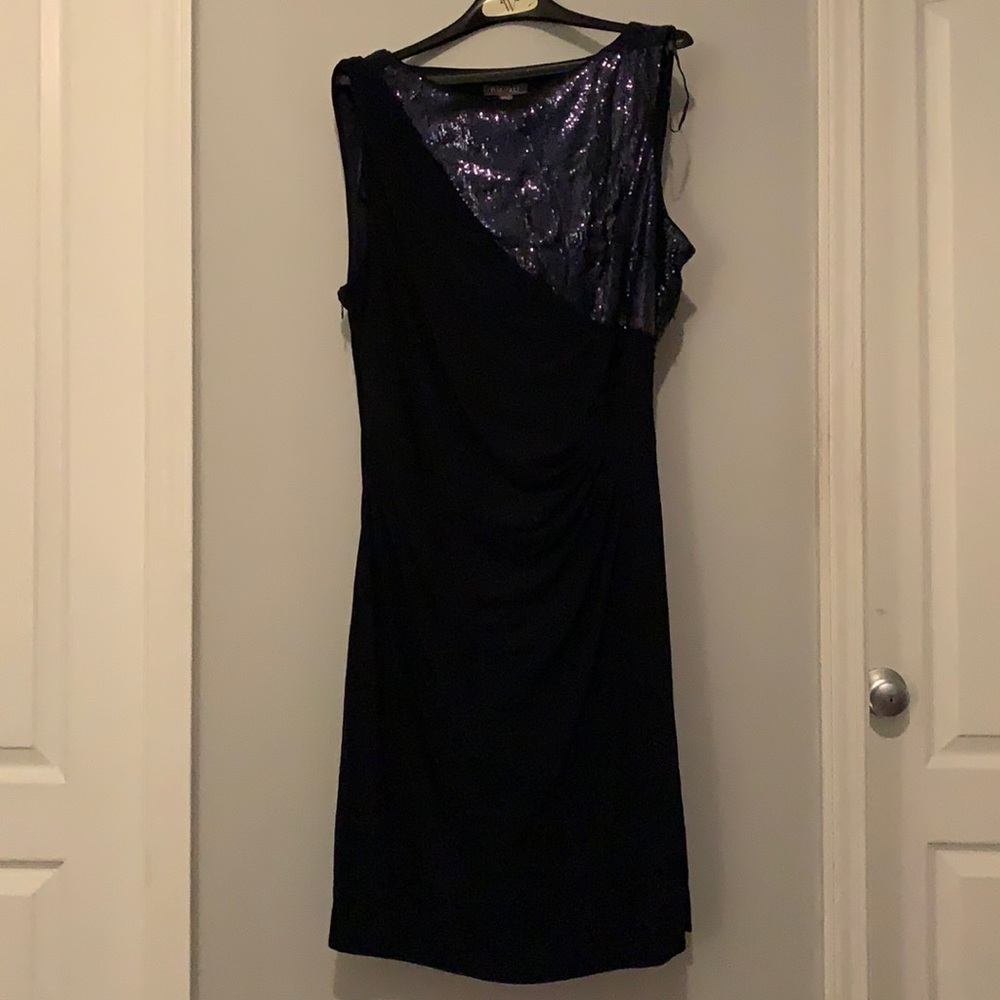Dark midnight navy blue dress with sequins